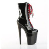 Pleaser XTREME-1020-1 Patent Black-Red Chrome Boots