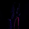 Pleaser XTREME-1020TT Black Patent Neon Pink Ankle Boots
