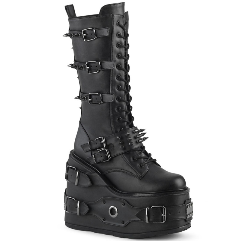 Demonia SWING-327 Black Vegan Platform Knee High Boots Demonia SWING-327 Black Vegan Platform Knee High Boots