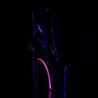 Pleaser XTREME-1020TT Black Patent Neon Pink Ankle Boots