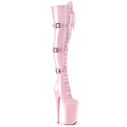 Pleaser BEYOND-3028 Rose Buckle Thigh High Boots