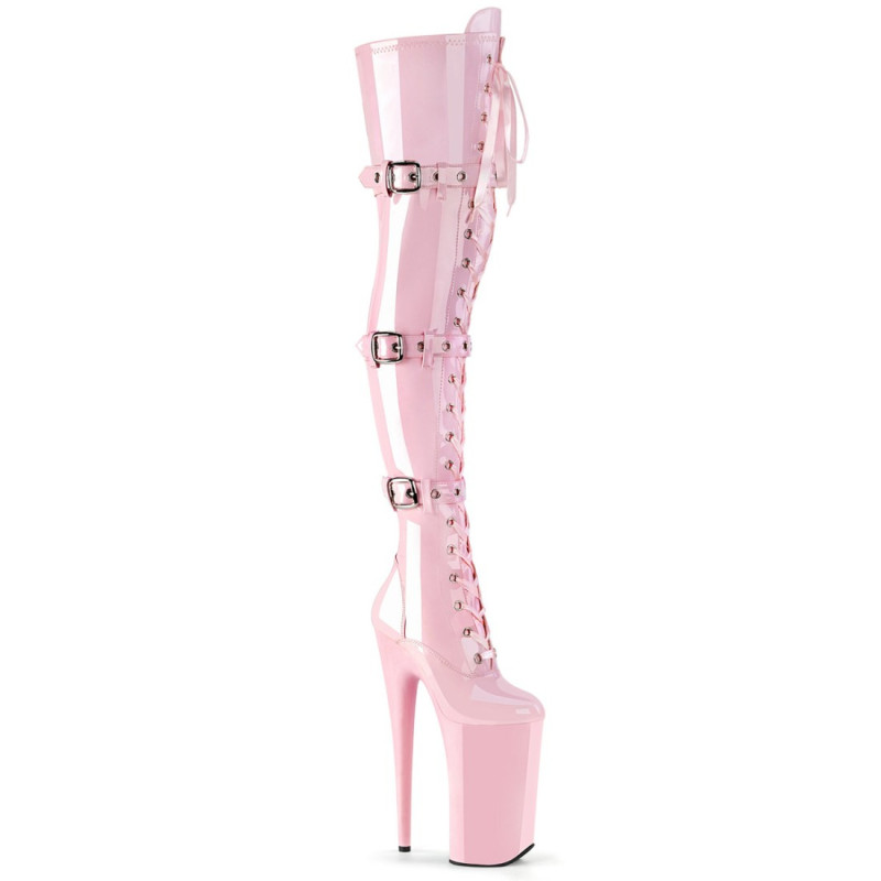 Pleaser BEYOND-3028 Rose Buckle Thigh High Boots Pleaser BEYOND-3028 Rose Buckle Thigh High Boots