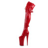 Pleaser BEYOND-3028 Red Buckle Thigh High Boots
