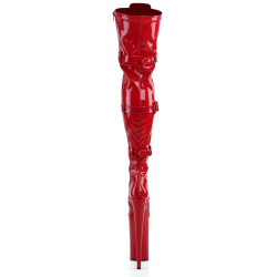 Pleaser BEYOND-3028 Red Buckle Thigh High Boots