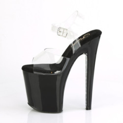 Pleaser XTREME-808CHS Transparent Black Silver Hologram
