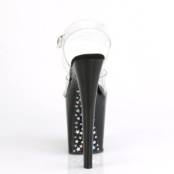 Pleaser XTREME-808CHS Transparent Black Silver Hologram