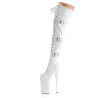 Pleaser BEYOND-3028 White Buckle Thigh High Boots