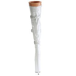 Pleaser BEYOND-3028 White Buckle Thigh High Boots