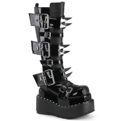 Demonia BEAR-215 Black Vegan Platform Women Boots