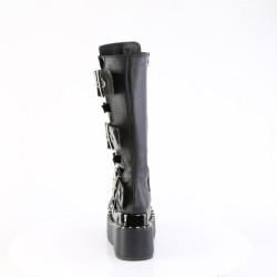Demonia BEAR-215 Black Vegan Platform Women Boots