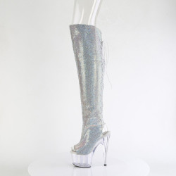 Pleaser ADORE-3019C-RS Silver Fringes Overknee Boots