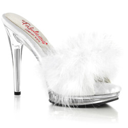 Fabulicious GLORY-501F-8 White Vegan Leather Fur