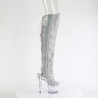 Pleaser ADORE-3019C-RS Silver Fringes Overknee Boots