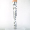 Pleaser ADORE-3000HWR Silver Hologram Overknee Boots