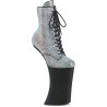 Pleaser FORBIDDEN-1020RS Silver Strass Black Ankle Boots