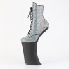Pleaser FORBIDDEN-1020RS Silver Strass Black Ankle Boots