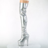 Pleaser ADORE-3000HWR Silver Hologram Overknee Boots