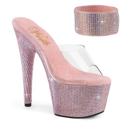 Pleaser BEJEWELED-712RS Ankle Cuff Rose Strass Heels