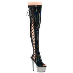 Pleaser BEJEWELED-3052HG-7 Hologram Overknee Boots