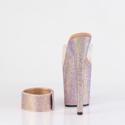 Pleaser BEJEWELED-812RS Gold Heeled Ankle Cuff Mules