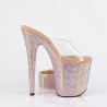 Pleaser BEJEWELED-812RS Gold Heeled Ankle Cuff Mules