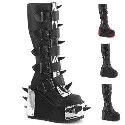 Demonia TRANSFORMER-800 Vegan Platform Knee High Boots