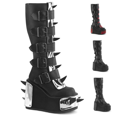 Demonia TRANSFORMER-800 Vegan Platform Knee High Boots