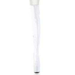 Pleaser ADORE-3000HWR White Hologram Overknee Boots