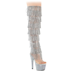 Pleaser BEJEWELED-3019C-RSF Fringes Thigh High Boots