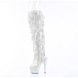Pleaser BEJEWELED-3019C-RSF Fringes Thigh High Boots