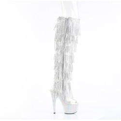 Pleaser BEJEWELED-3019C-RSF Fringes Thigh High Boots