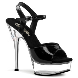 Pleaser ALLURE-609 Black Patent Transparent Sale Women