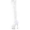 Pleaser ADORE-3000HWR White Hologram Overknee Boots