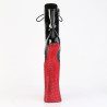Pleaser FORBIDDEN-1020BEJ Black Patent Red Strass Boots