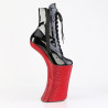 Pleaser FORBIDDEN-1020BEJ Black Patent Red Strass Boots