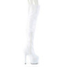 Pleaser ADORE-3000HWR White Hologram Overknee Boots