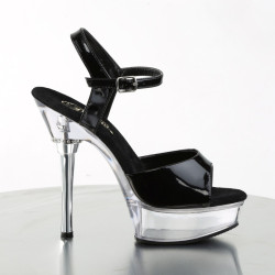 Pleaser ALLURE-609 Black Patent Transparent Sale Women