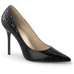 Pleaser CLASSIQUE-20SP Black Snake Print Stiletto Pumps Sale