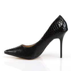Pleaser CLASSIQUE-20SP Black Snake Print Stiletto Pumps Sale