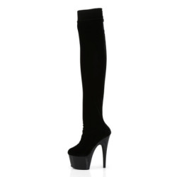 Pleaser ADORE-3002 Black Velvet Women Boots