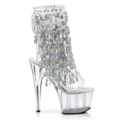 Pleaser ADORE-1017SQF Transparent Silver Hologram Sale
