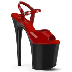 Pleaser FLAMINGO-809 Red Patent Black Sale Women