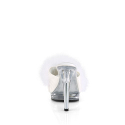Fabulicious GLORY-501F-8 White Vegan Leather Fur