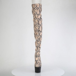 Pleaser ADORE-3008SP-BT Tan Brown Snake Print Black