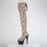 Pleaser ADORE-3008SP-BT Tan Brown Snake Print Black