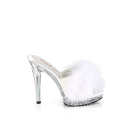 Fabulicious GLORY-501F-8 White Vegan Leather Fur