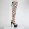 Pleaser ADORE-3008SP-BT Tan Brown Snake Print Black