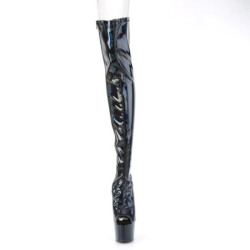 Pleaser ADORE-3011HWR Black Hologram Overknee Boots
