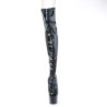 Pleaser ADORE-3011HWR Black Hologram Overknee Boots