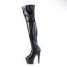 Pleaser ADORE-3011HWR Black Hologram Overknee Boots